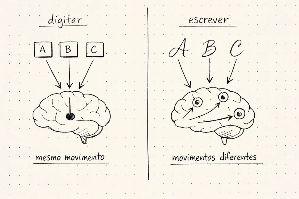 Digitar vs Escrever
