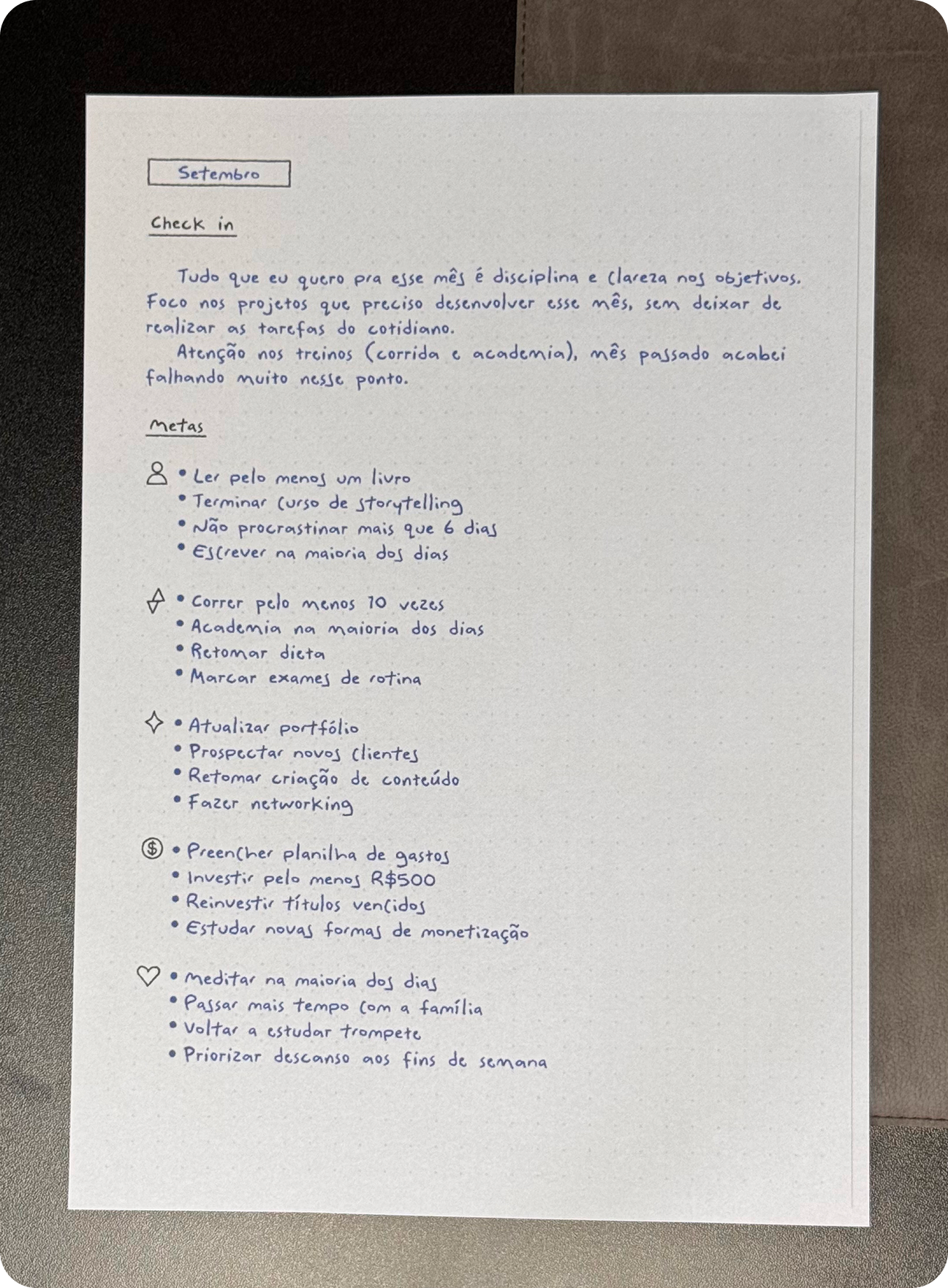 Check-in Mensal — Páginas Prontas